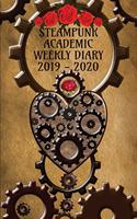 Steampunk Academic Weekly Diary 2019 - 2020: Academic diary/Planner for the Student or Teacher/Lecturer/Tutor with lots added extras in Diary - Steampunk Cogs of the Heart Cover