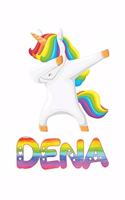 Dena: Dena Journal Notebook Dabbing Unicorn Rainbow