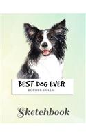 Sketchbook: Border collie dog Blank Sketchbook for kids White Paper for Drawing, Doodling or Sketching 8.5 x 11 100 page