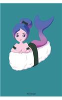 Notebook: Sushi Mermaid journal diary college book booklet memo composition book 110 sheets - ruled paper 6x9 inch