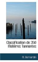 Classification de 350 Mati Res Tannantes