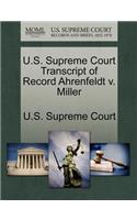 U.S. Supreme Court Transcript of Record Ahrenfeldt V. Miller