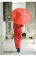 Parasol Woman in Red Grid Notebook