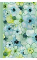 Journal: Watercolor Flower Petals (Green) 6x9 - Lined Journal - Writing Journal with Blank Lined Pages