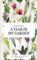 A year in my garden, Unique herbarium: A perfect notebook for nature and herb-lovers - for plant collecting, sketching and identifying leaves and flowers (version 2)