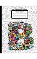 Cute Initial Monogram Notebook Primary Journal