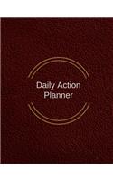 Daily Action Planner: Organizer Logbook and Journal, Brown Cover 150 Pages 8.5x11 Inches(1 Gift)