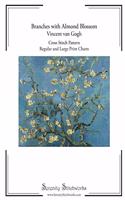 Branches with Almond Blossom Cross Stitch Pattern - Vincent van Gogh: Regular and Large Print Cross Stitch Chart