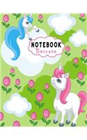 Notebook Unicorn: Composition Note Book -Large Book College Ruled Line Paper 8.5"x11" for for School / Work / Journaling