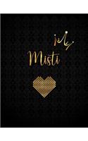 Misti: Black Personalized Lined Journal with Inspirational Quotes