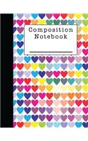 Composition Notebook: A Rainbow Heart Note Book