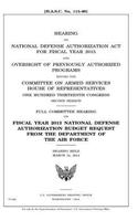 Hearing on National Defense Authorization Act for Fiscal Year 2015 and oversight of previously authorized programs before the Committee on Armed Services, House of Representatives, One Hundred Thirteenth Congress, second session