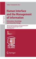 Human Interface and the Management of Information: Information, Knowledge and Interaction Design