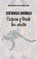 Zentangle Animals - Coloring Book for adults - Moose, Marten, Sloth, Lioness, other