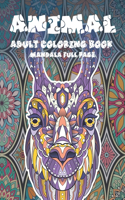 Adult Coloring Book Mandala Full Page - Animal