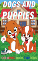 Dogs And Puppies Coloring Book For Kids