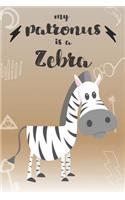 My Patronus Is A Zebra: Cute Zebra Lovers Journal / Notebook / Diary / Birthday Gift (6x9 - 110 Blank Lined Pages)