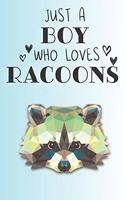 Just A Boy Who Loves Racoons: Cute Racoon Lovers Journal / Notebook / Diary / Birthday Gift (6x9 - 110 Blank Lined Pages)