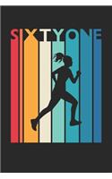 61st Birthday Gift for Runner Diary - Running Notebook for 61 Year Old Women and Men - Vintage Running Journal