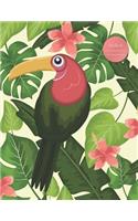 Notebook: Exotic Bird - for School, College, Work, Business Notes, Personal Journaling, Planning, Hand Lettering... Perfect Gift / Present (120 wide ruled pag
