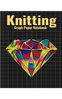 Knitting Graph Paper Notebook: 4:5 Ratio Knitter's Journal, With Colorful Diamond Stone Cover, 120 Pages, 8 x 10 inches / 20.3 x 25.4 cm