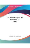 Die Deliktsfahigkeit Der Gemeinde V1 (1894)