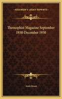 Theosophist Magazine September 1930-December 1930