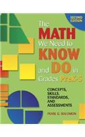 Math We Need to Know and Do in Grades Prek-5