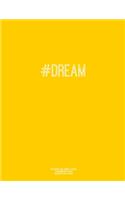 Notebook for Cornell Notes, 120 Numbered Pages, #DREAM, Gold Cover