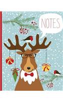 Christmas Notebook, Lined Journal/Notes Christmas, Holiday Notebook: Lined Notebook, Christmas Notes, Robin & Reindeer