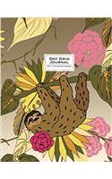 Dot Grid Journal Sloth Notebook: Green, Taupe, Brown, and Pink (Cute Journal)