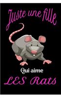 juste une fille qui aime les rats black - journal de bord ligné: cadeaux de carnets pour filles et garçons - juste une fille qui aime les rats- notebook