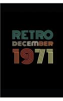 Retro December 1971: Blank Lined Journal, 48 Years of Being Awesome: 48th Birthday Gifts Blank Lined Notebook 48 Yrs Old Bday Present Men Women Turning 48 Born In 1971