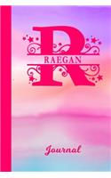 Raegan Journal: Personalized Custom First Name Personal Writing Diary - Cute Pink & Purple Watercolor Effect Cover - Daily Journaling for Journalists & Writers for 