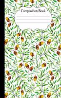Composition Book: Acorns and Leaves Notebook Journal 8.5" x 11" 120 pages college ruled