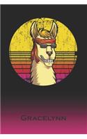 Gracelynn: Llama Journal - Custom First Name Personal Writing Logbook - Letter G Classic Alpaca Old-Fashioned Nostalgic Sunset Cover - Daily Journaling for Jou