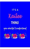 It's A Kalie Thing You Wouldn't Understand: Kalie First Name Personalized Journal 6x9 Notebook, Wide Ruled (Lined) blank pages Funny Cover for Girls and Women with Pink Name, Roses, on Blue