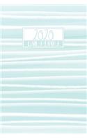 2020 Daily Diary: A5 Day on a Page to View Full DO1P Planner Lined Writing Journal - Mint Green with White Stripes