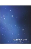 Notebook Grid: Galaxy background: Notebook Journal Diary, 120 pages, 8" x 10"