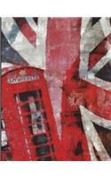 Cornell Notes XL Notebook: 8.5x11, 250 page, Extra Large Cornell Notebook: I love England Anglophile Union Jack Call Box Cover Design
