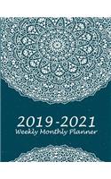 2019-2021 Weekly Monthly Planner: Beauty Blue Art Books, 8.5" x 11" Three Year Planner Academic 2019-2021 Calendar NoteBook (36 Months Calendar Planner)