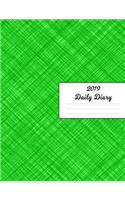 2019 Daily Diary: Light Green Crosshatch Journal Cover January 2019 - December 2019 Plan Weeks, Set Goals & Get Things Done Datebook Calendar Schedule