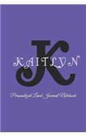 Kaitlyn Personalized Lined Journal Notebook