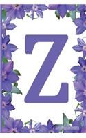 Monogram Journal - Initial Z (Purple Flower): 6" x 9", Monogram Initial Lined Journal, Durable Cover,150 Pages For Writing, Notes (Journal, Notebook)