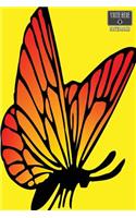 Write Here Notebooks: Butterfly Journal Edition Custom Notebook Lined Paper 100 Pages 6"x9" Glossy Cover Finish Gradient Butterfly