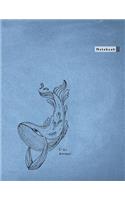 Notebook: Bimumonji's Whale Lined Notebook - Large (8.5 x 11 inches) - 110 Pages (notebooks and journals 8.5 x 11, notebooks college ruled, notebooks for scho(3 Whale Notebooks)