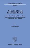 Die Lex Falcidia Und Das Erbrecht Des Bgb