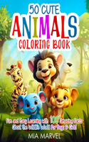 50 Cute Animals Coloring Book