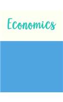 Economics: Cute Lined Subject Notebook for School, Home with Minimalist Blue Cover Design