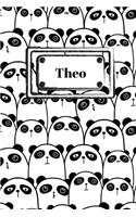 Theo: Liniertes Panda Notizbuch oder Pandabär Notizheft liniert - Pandas Journal für Männer und Frauen mit Linien